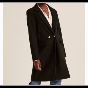 Abercrombie and Fitch Tailored Wool-Blend Dad Coat